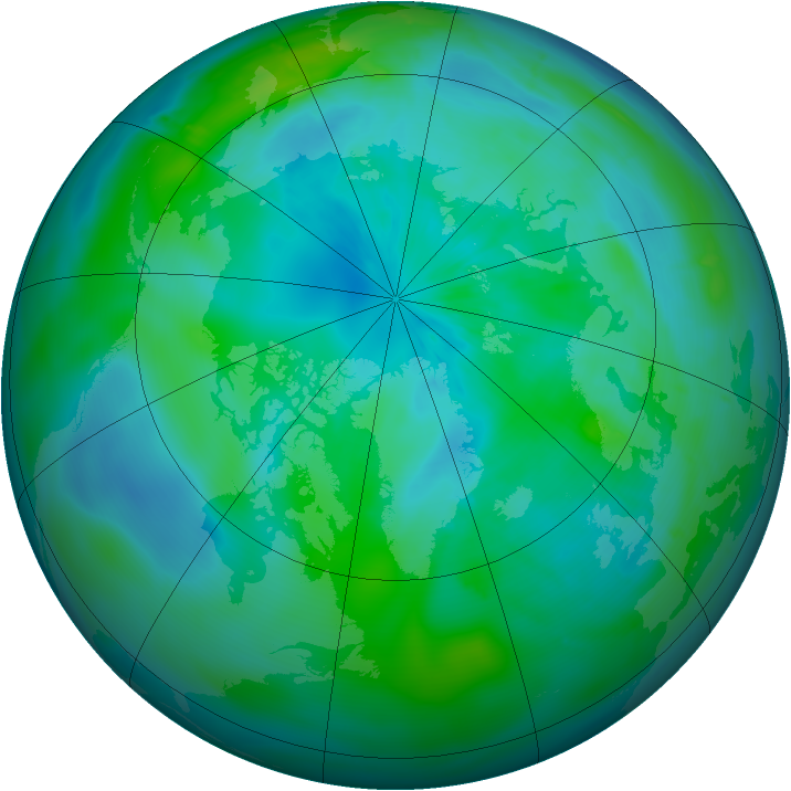 Arctic ozone map for 12 September 2009